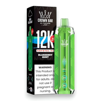 Al Fakher クラウンバー V2 クリスタル 12K 使い捨てデバイス - ブルーベリーミント