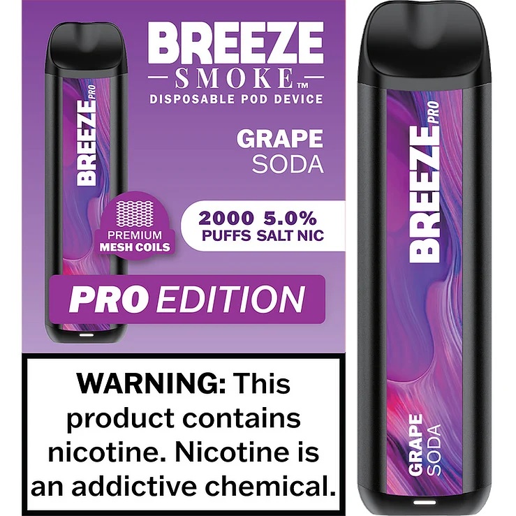 Breeze Pro 6ml 2000 使い捨てデバイス - グレープ