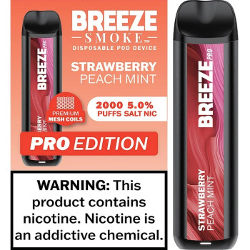 Breeze Pro 6ml 2000 使い捨てデバイス - ストロベリーピーチミント