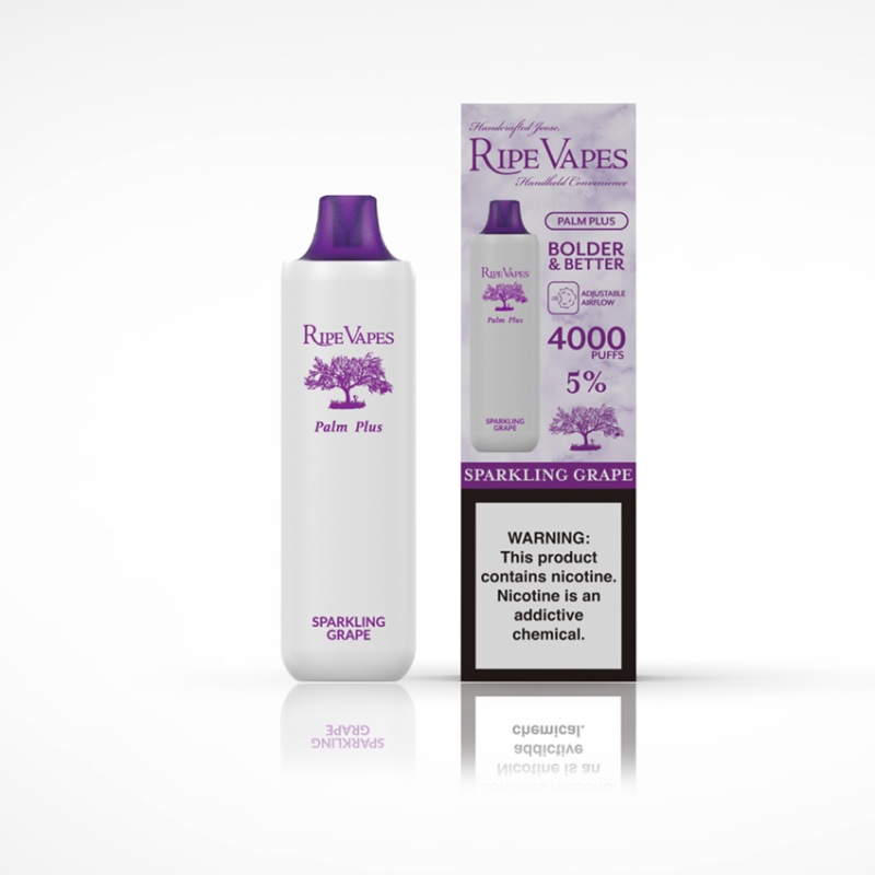 Ripe Vapes  Palm Plus 4000 Puffs 使い捨てデバイス - スパークリンググレープ