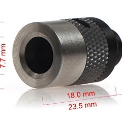 510 Wide-Bore 14mm Adjustable Airflow Drip Tip - Delrin Fitting, Aluminum, Stainless Steel Mouth Piece