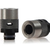 510 Wide-Bore 14mm Adjustable Airflow Drip Tip - Delrin Fitting, Aluminum, Stainless Steel Mouth Piece