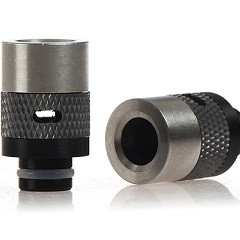 510 Wide-Bore 14mm Adjustable Airflow Drip Tip - Delrin Fitting, Aluminum, Stainless Steel Mouth Piece